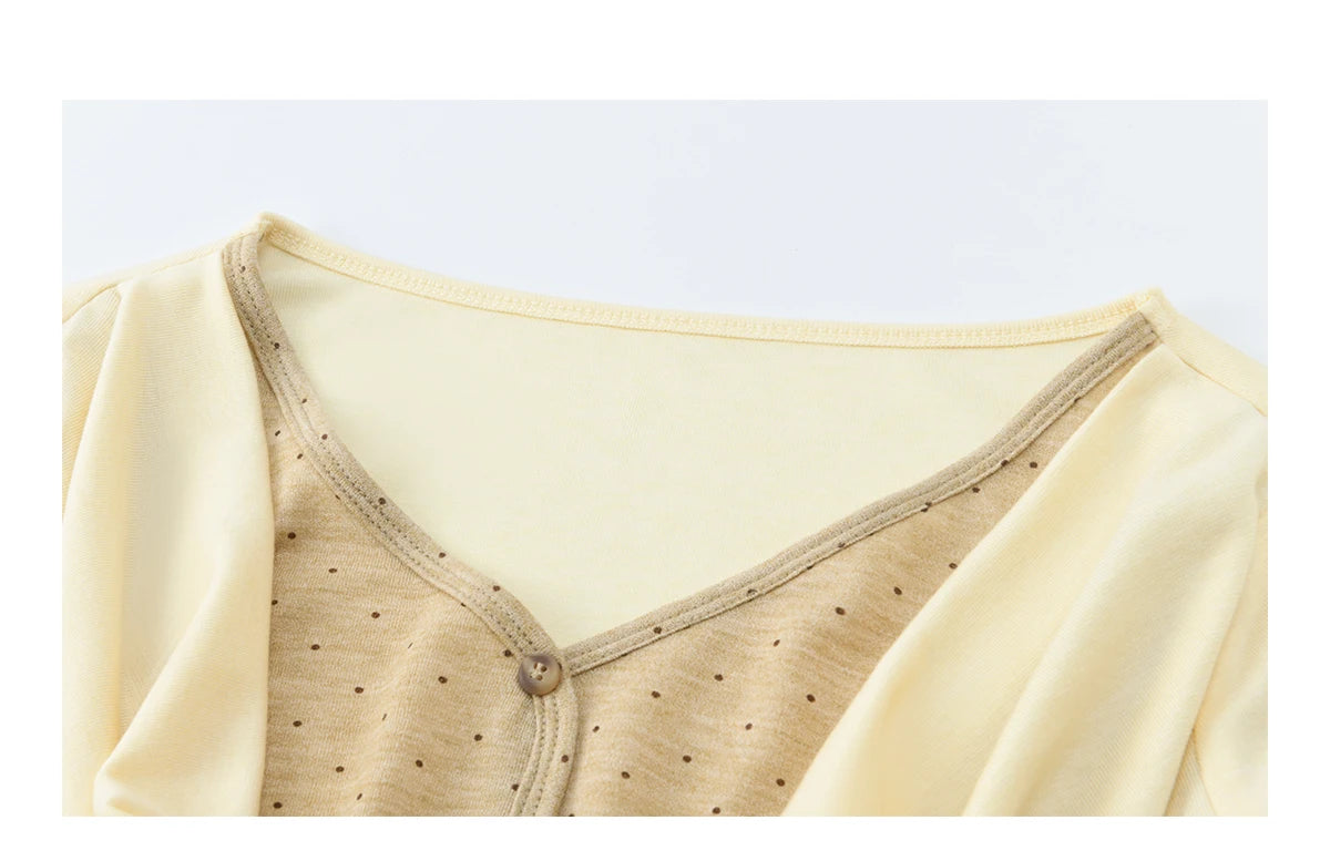 MISHOW Women's Wool Blend Fake Two Piece Draped Neck Knit Top 2026 Spring Wave Point Ribbon Contrast Color Casual Top MXF13Z2977