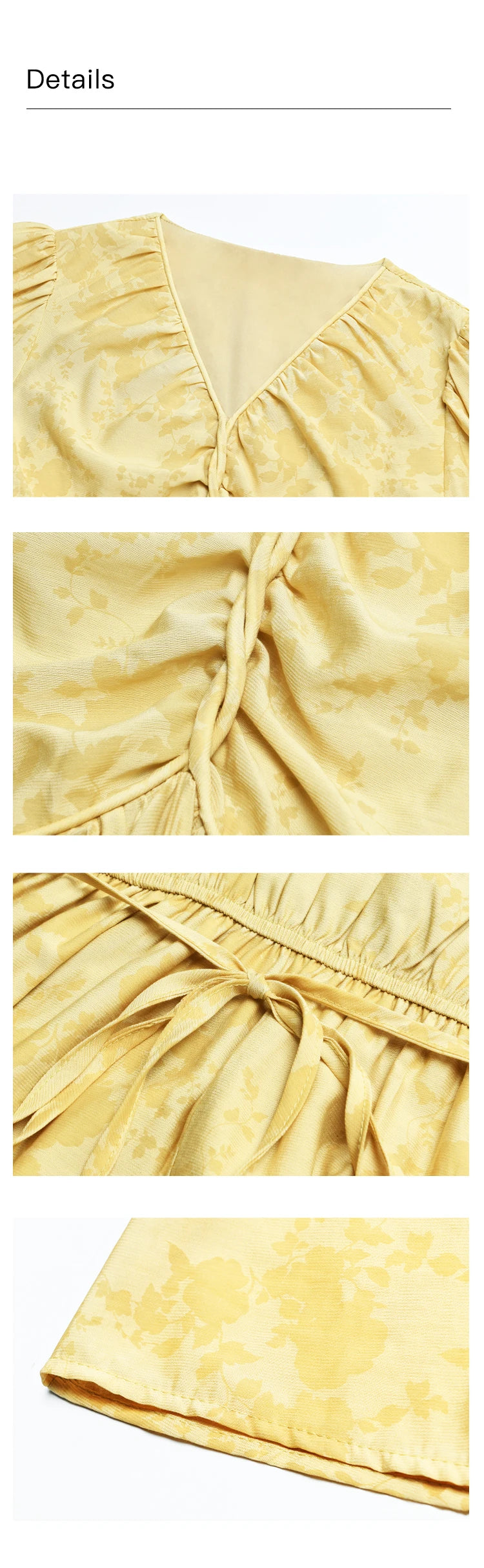 MISHOW Tea Break V-neck Dress for Women 2024 Summer French Temperament Chiffon Floral Puff Sleeve Waist Long Dresses MXD23L1878