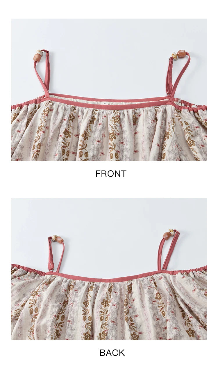 MISHOW French Summer Blouses Women New 2025 One-shoulder Floral Short Sleeve Contrast Color Shirts Woman Fashion MXE31X1767