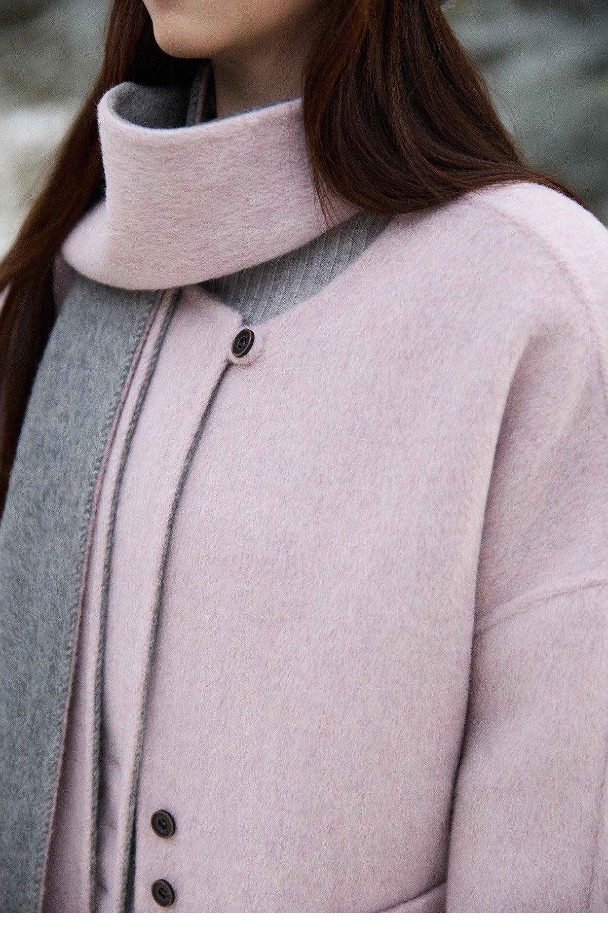 MISHOW Women's Tweed Wool Double-Faced Short Coat with Scarf 2025 Winter Loose Warm Outerwear O-neck Coat Office Lady MXE86W0977