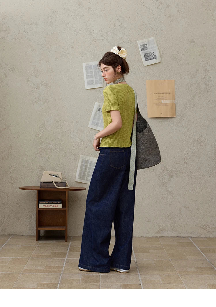 MISHOW Summer Knitted T-Shirts 2025 New Solid Short Sleeve Round Neck Thin Tops Female Fashion Versatile Office Lady MXE31Z1229