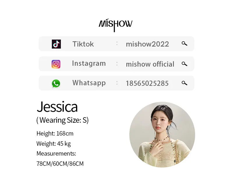 MISHOW Women's Pale Yellow Knit Top 2026 Spring Crew Neck Hollow Out Striped thin tops Casual Loose Sheer Sweater MXF13Z3020