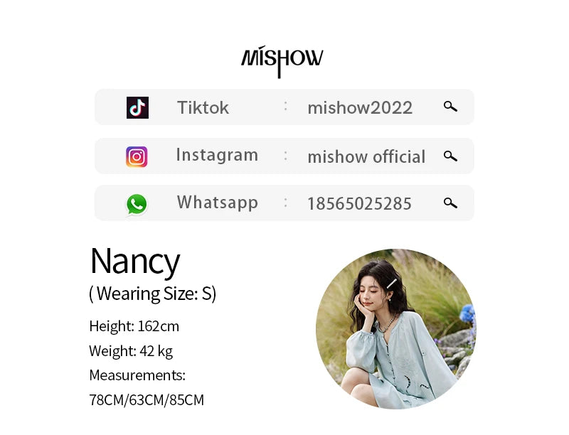 MISHOW Women's Sweet Blouses A-line Skirts Set Vintage Hollow Out Embroidery Loose Shirt Solid Skirt Two-piece Set MXE12T0455