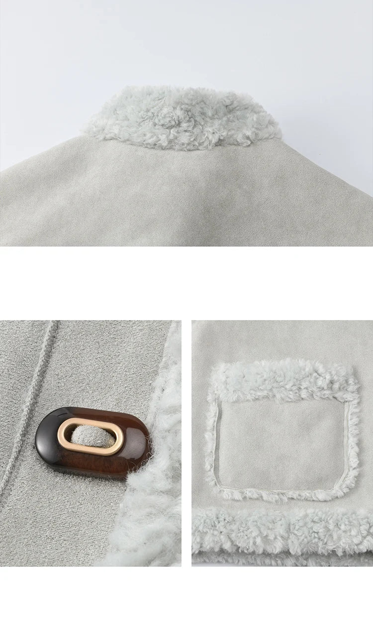 MISHOW Winter Jacket Women 2025 Elegant Luxury Suede Composite Fur Stand-up Collar Short Jacket Windproof Warm Coat MXE87W0941