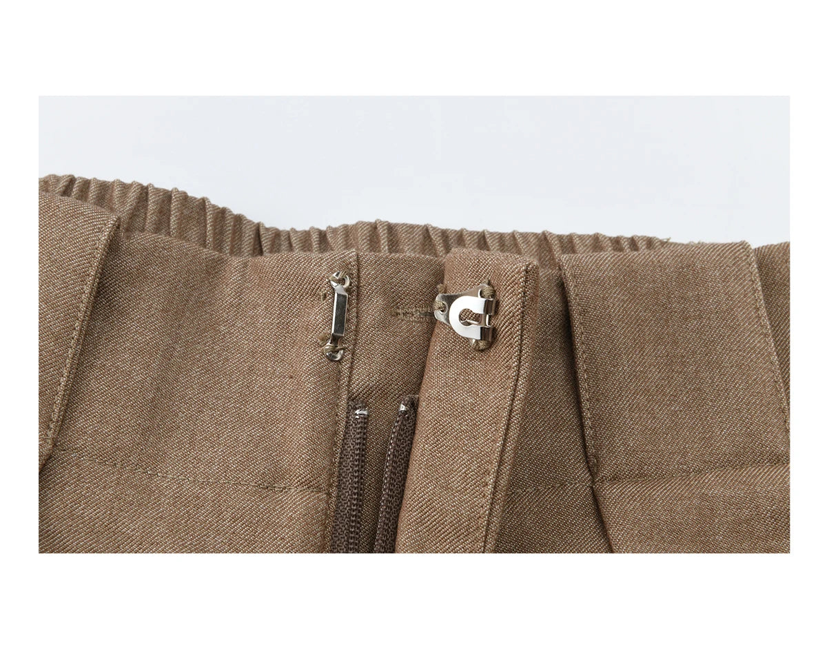 MISHOW Women's Camel Wide Leg Pants 2026 Spring High Waist Pleated Pants Office Lady Versatile Loose Casual Trousers MXF108K1007