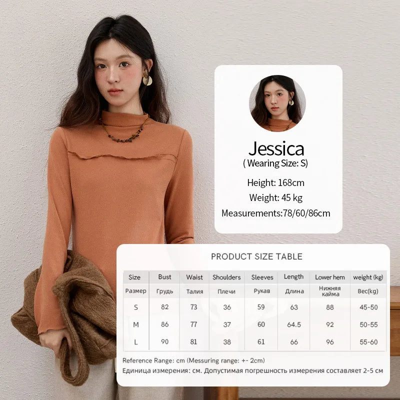 Mishow Multi-Color Thermal Turtleneck Top MXE91Z2784