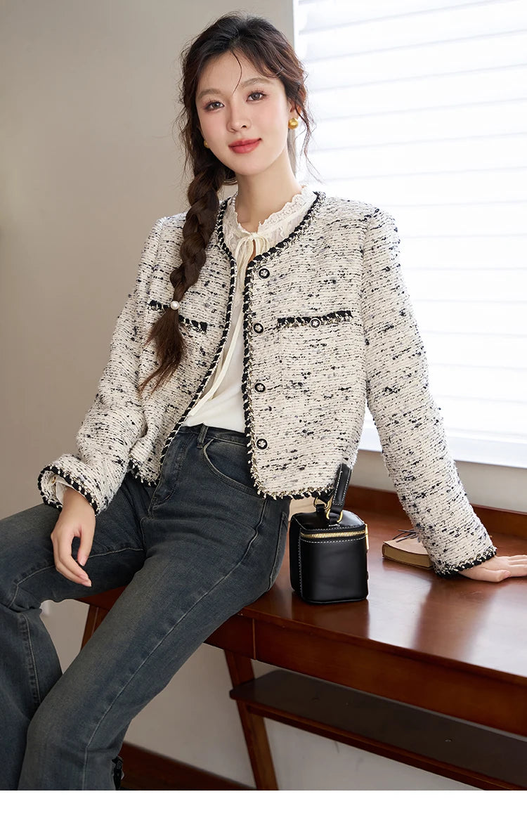 MISHOW Tweed Jacket Short Women Outfits Autumn Separately Cropped New Jacket Shorts Elegant Fashion Office Lady MXC41W0029