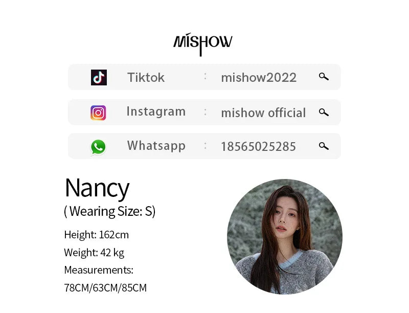 MISHOW Woman Gray Sweater Skirt Suit 2025 Winter Fashion Crew Neck Long Sleeve Sweater Knitted Mini Skirt Suit Woman MXE51T1406