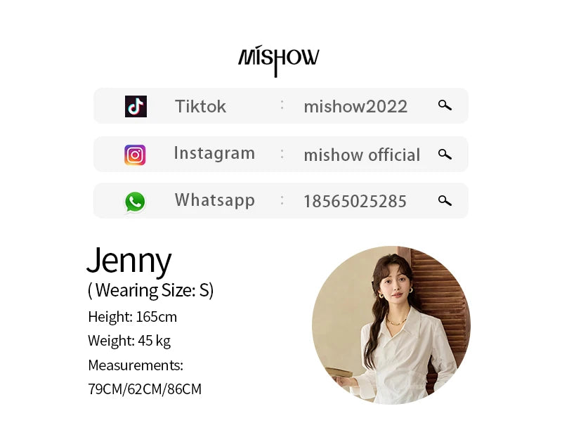 MISHOW French Side Placket Asymmetric Shirt Autumn 2025 Pleated Waist Lapel Shirts Long Sleeve Loose Commuter Tops MXD45C0357