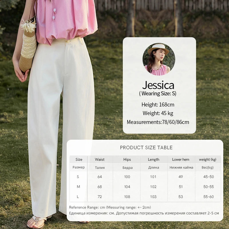 MISHOW Office Lady Summer Women 2025 New Solid High Waist Long Wide Leg All-match Pants Woman Fashion Loose Trousers MXE32K0913