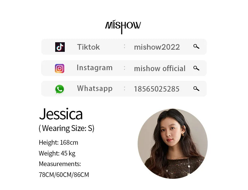 MISHOW Brown Chrysanthemum Yarn Sweaters Women Beltless 2025 Autumn Wool Blend Loose Round Neck Retro Knitted Tops MXE47Z2574