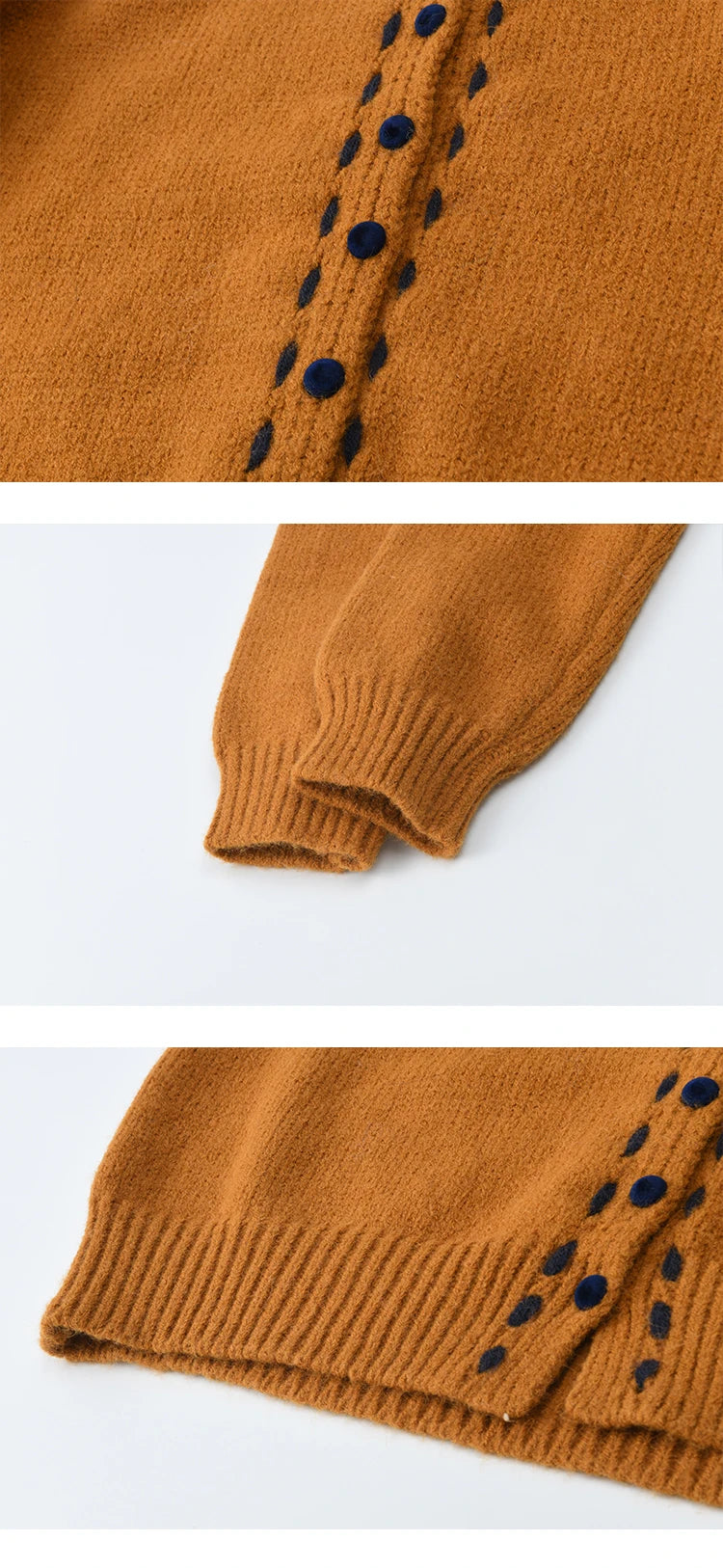 MISHOW Women's Turtleneck Sweater 2025 Retro Long-sleeved Single-breasted Loose Knit Top Casual Winter Woman Cardigan MXE48Z2617