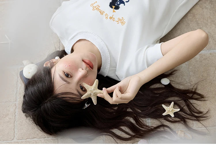 MISHOW Casual Summer Print Shirt Women New 2025 Round Neck Short Sleeve Dog Embroidered T-shirts Female Fashion Tops MXE33T0540