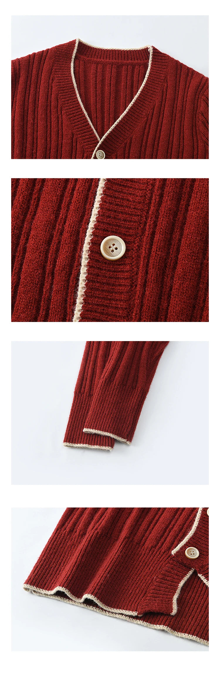 Mishow French Gentle V-Neck Color Clash Cardigan MXD34Z0925