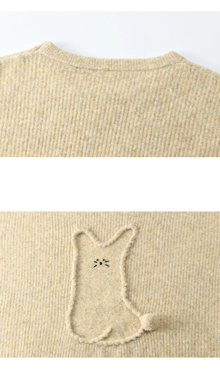 MISHOW Gentle Sweet Sweater Women's 2024 Autumn Winter Cute Emboridery Cartoon Dropped Sleeves Pullovers Sweater Tops MXD54Z0953