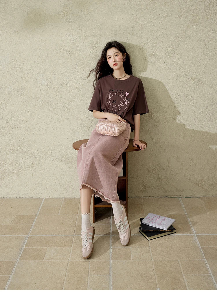 MISHOW Casual Spring Summer Skirt Women New 2025 Solid High Waist Slim Denim Skirts Female Fashion Straight Clothing MXD44B0506