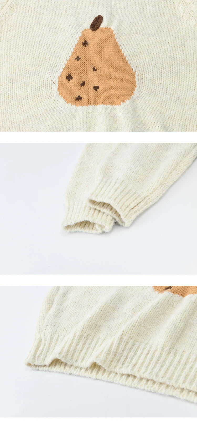 MISHOW Pear Pattern Jacquard Knitted Sweater Autumn Winter Crew Neck Loose Sweaters Wool Blend Warm Pullover Tops MXE94Z2959