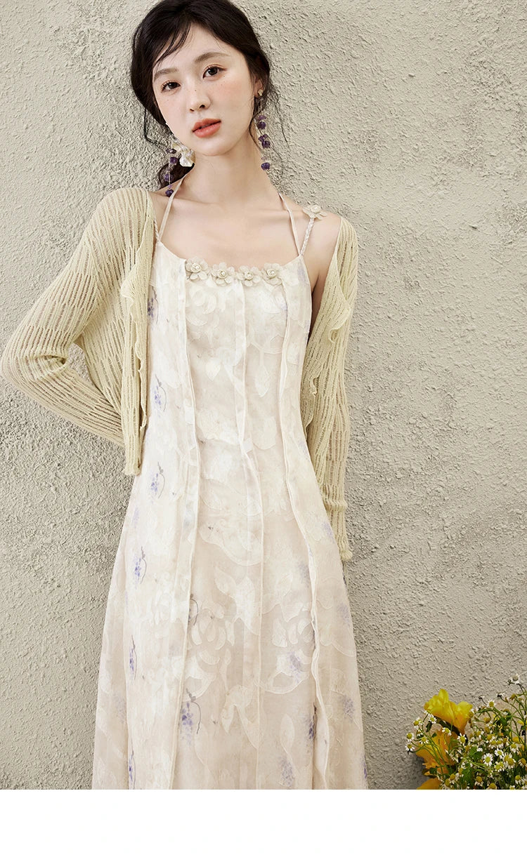 MISHOW Print Suspender Dress Women 2025 Spring Summer Square Collar Sleeveless Cut Flower Dresses New Fashion Slim MXE16L2144