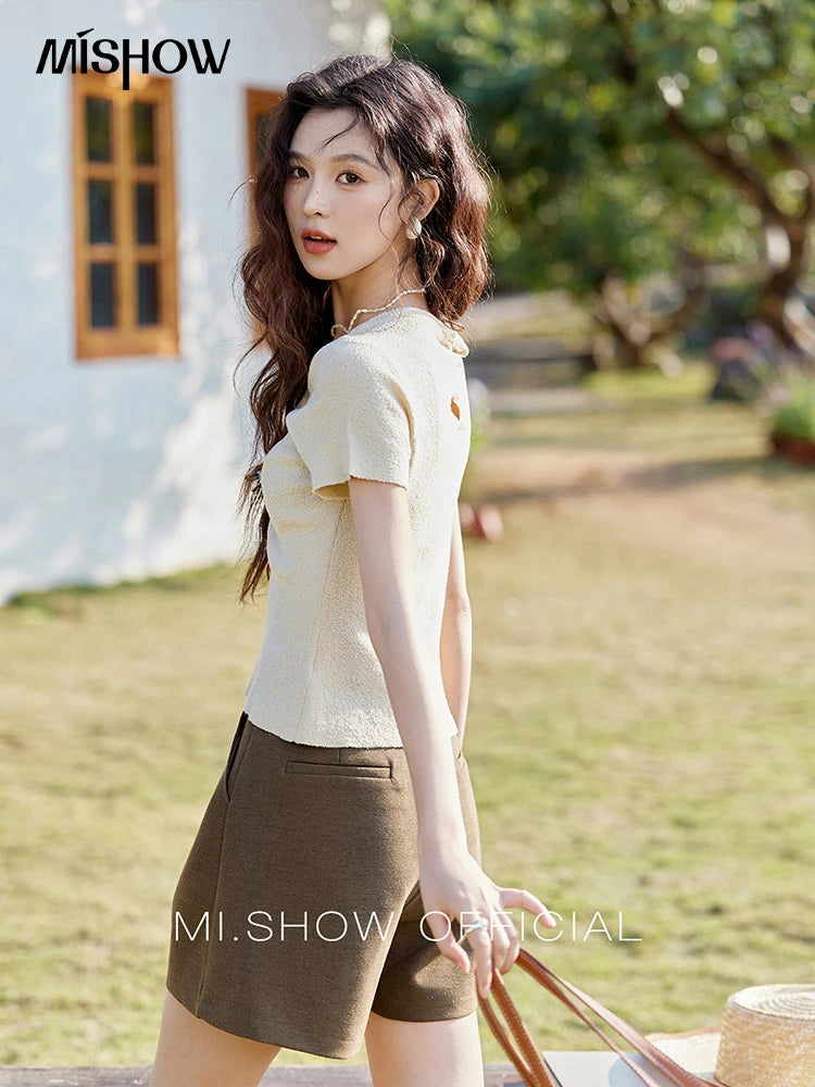 MISHOW Casual Spring Summer Shorts Women 2025 A-line High Waist Slim Short Pants Female Fashion Office Lady Clothes MXD47K0772