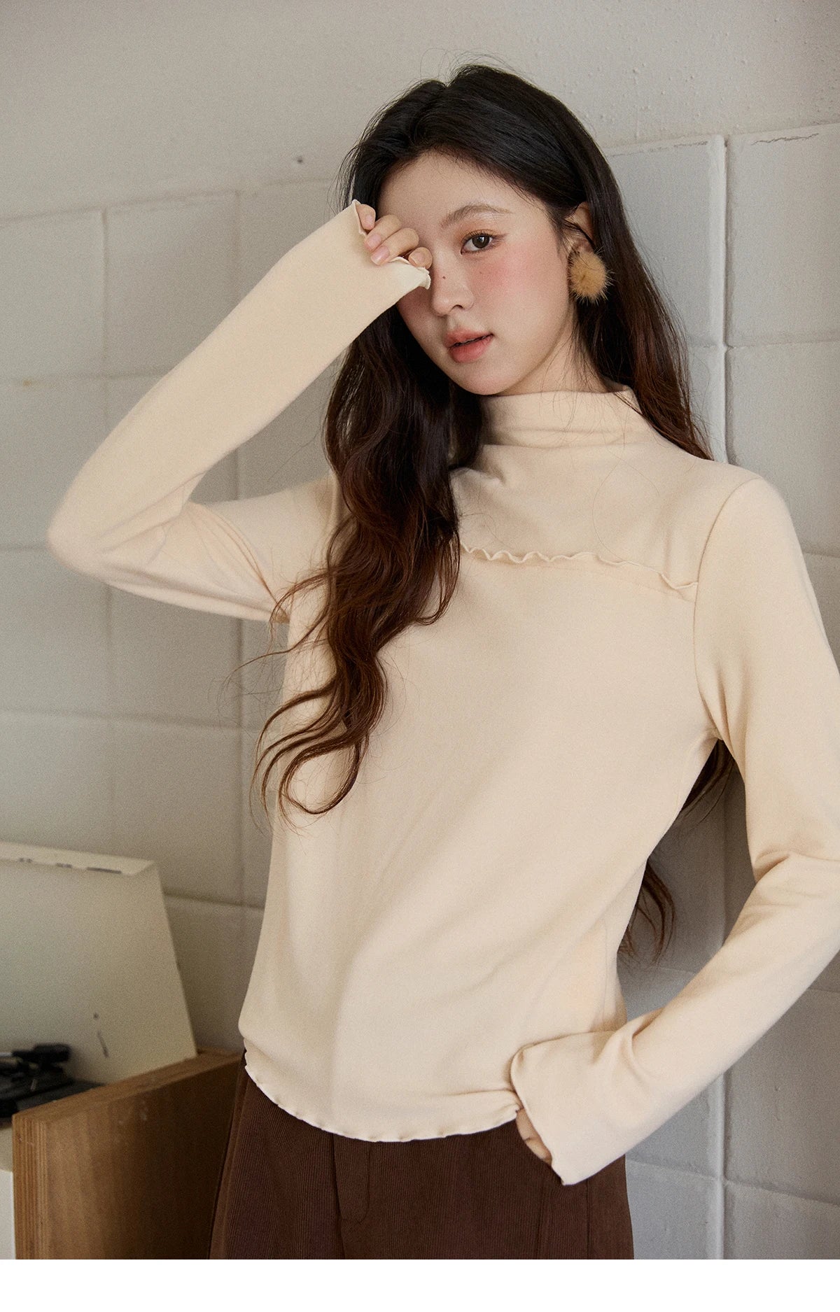 Mishow Multi-Color Thermal Turtleneck Top MXE91Z2784