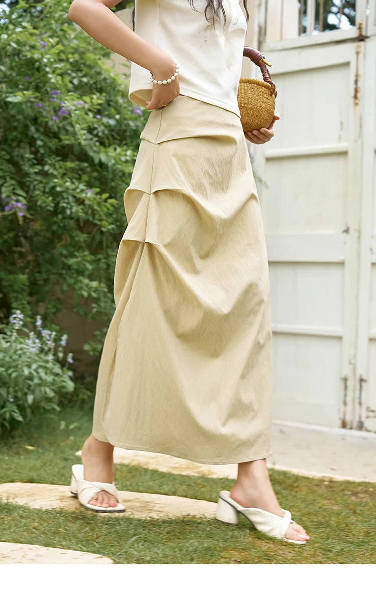 MISHOW Chinese Stand Collar Top Pleated Skirt Separately 2024 Summer Short Ink Painting Printed T-shirt A-line Skirt MXD27T0272