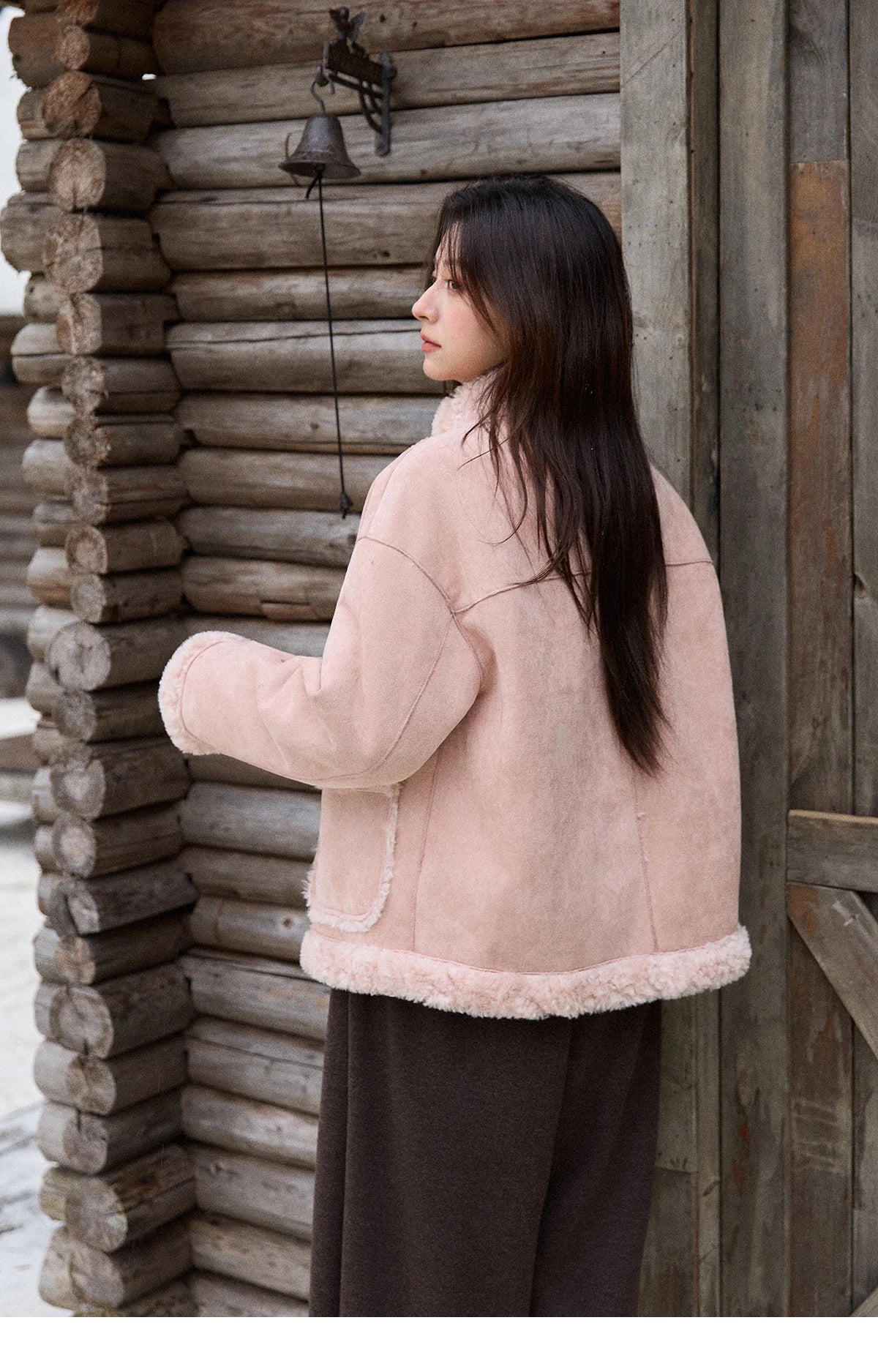 MISHOW Winter Jacket Women 2025 Elegant Luxury Suede Composite Fur Stand-up Collar Short Jacket Windproof Warm Coat MXE87W0941