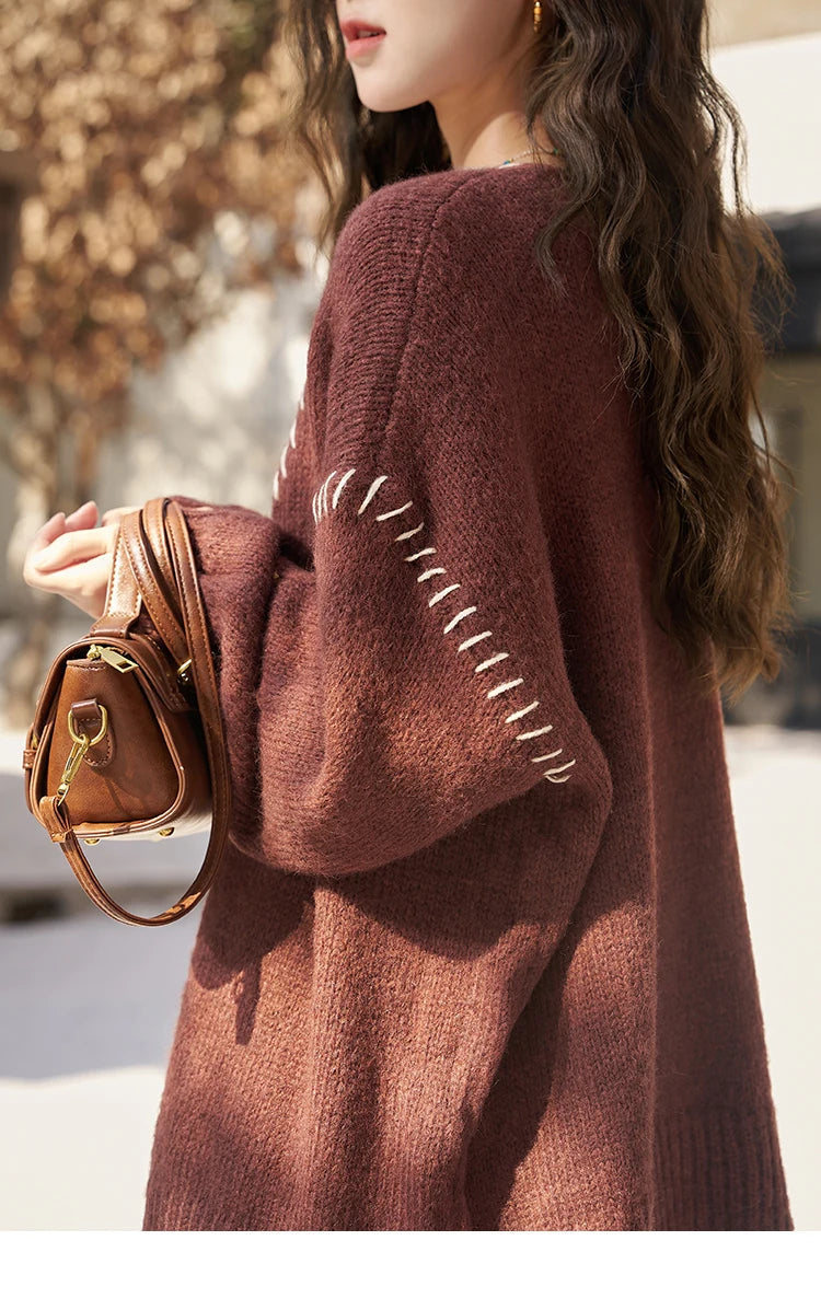 MISHOW Retro Slip Knitted Dresses Coat Separately Women Autumn Winter Sweater Cardigan Slim Knit Suspender Dress MXC59L1625