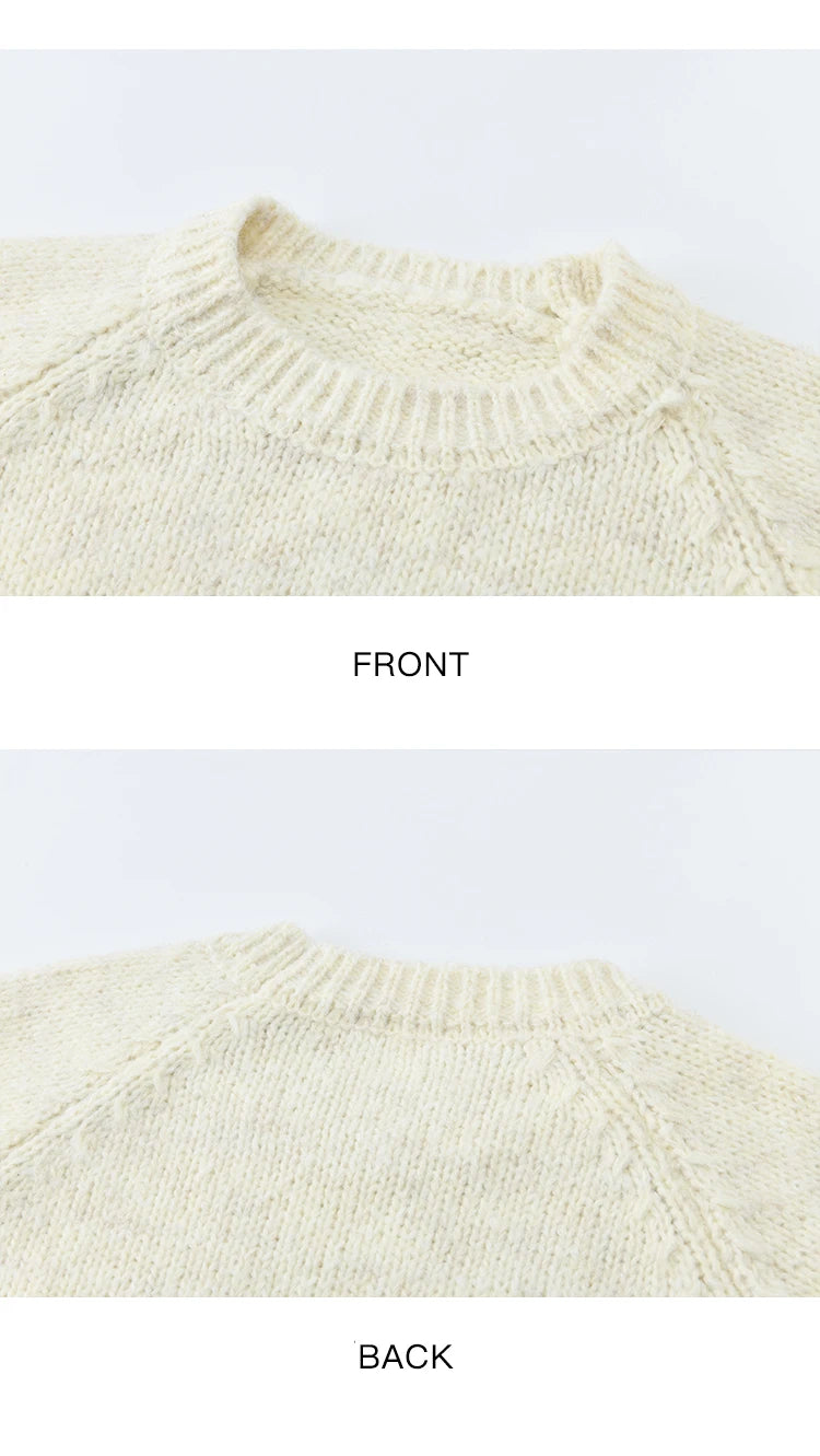 MISHOW Pear Pattern Jacquard Knitted Sweater Autumn Winter Crew Neck Loose Sweaters Wool Blend Warm Pullover Tops MXE94Z2959