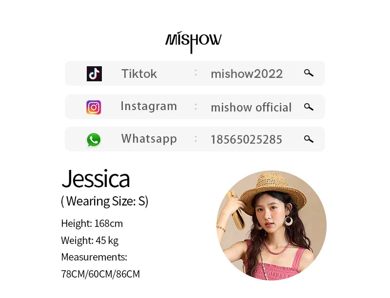 MISHOW Sling Square Collar Dress for Women 2025 Summer High Waist Pocket Fashion A-line Long Dress Ladies Clothing MXE36L2319