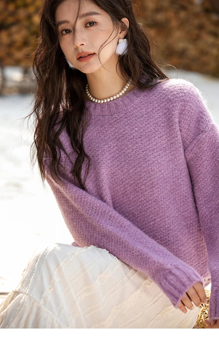 MISHOW Knitted Sweater Daily Leisure Versatile Pullovers Match Bag Oversized Sweater Women Soft Warm Office Lady MXD57Z1083