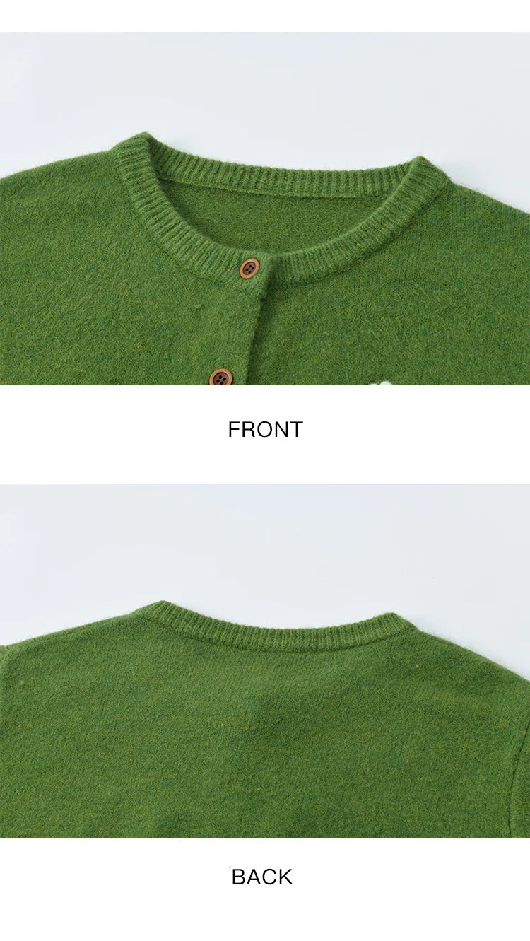 MISHOW Retro Flower Embroidery Cardigan for Women 2025 Round Neck Single Breasted Buckle Loose Knit Autumn Cardigan MXE46Z2588