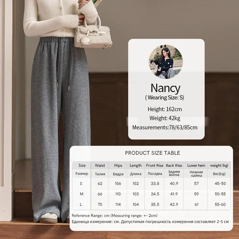 MISHOW Wide Legged Pants Women's Casual Versatile Long Pants 2025 Fall Winter New Korean High-waist Thin Pants MXD34K0824