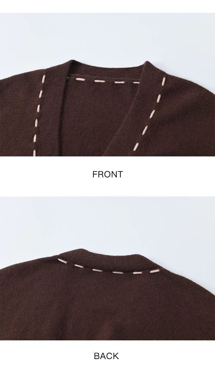 MISHOW Knitted cardigan camisole Dress Two-piece Set Autumn Frosted Velvet Retro Top Contrasting Design Dress Sets MXE47T1382