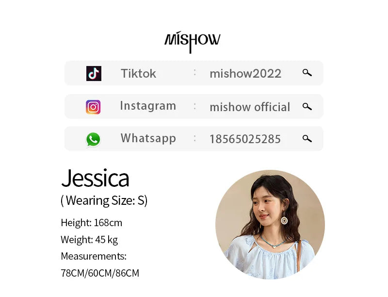 MISHOW Women's Butterfly Embroidery Blouse 2025 Summer New Fashion Hollow Out O-Neck Casual Top Female Clothing MXE36X1878