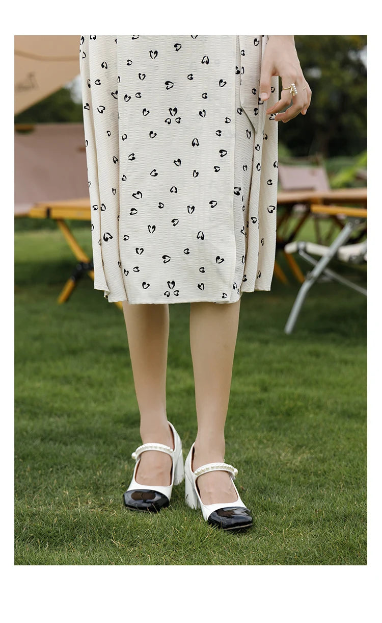 MISHOW Red Dresses For Women Summer French Hepburn One Piece V-neck Chiffon A-shape Floral Holiday Midi Dresses MXA29L0356