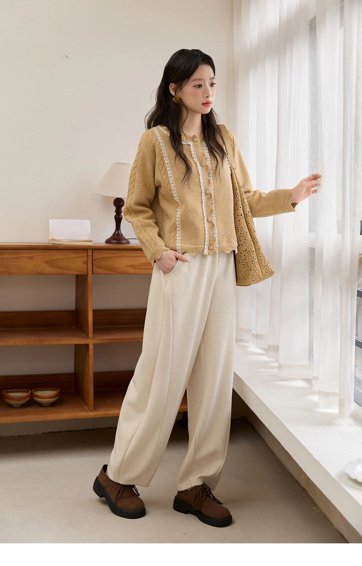 MISHOW Casual Pants for Women 2025 New Fashion Solid Loose Wide-leg Pants Commute Comfortable Women's Winter Pants MXE51K1093