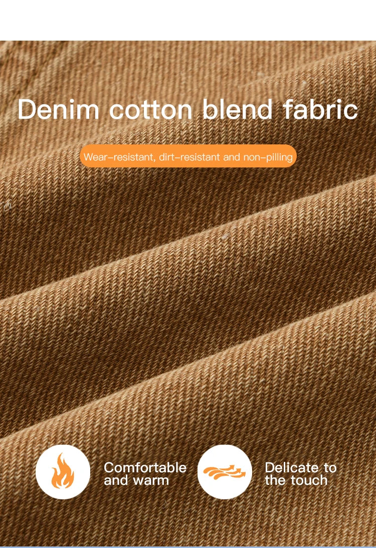 MISHOW Light Brown Vintage Denim Jacket for Women 2025 Autumn Embroidered Pockets Dropped Sleeve Retro Loose Jacket MXE41W0795