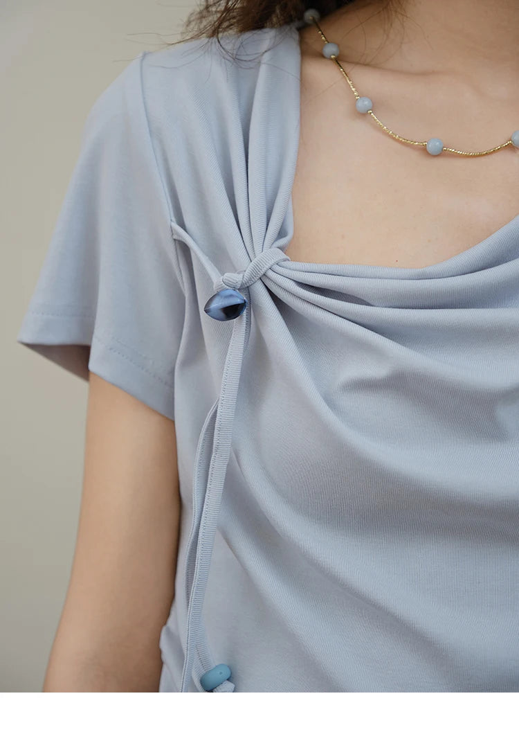 MISHOW Two Piece Set Women's Fashion Lace Up Top 2025 Summer New Casual Print Wide Leg Half Skirt Set Ladies Clothing MXE35T0596