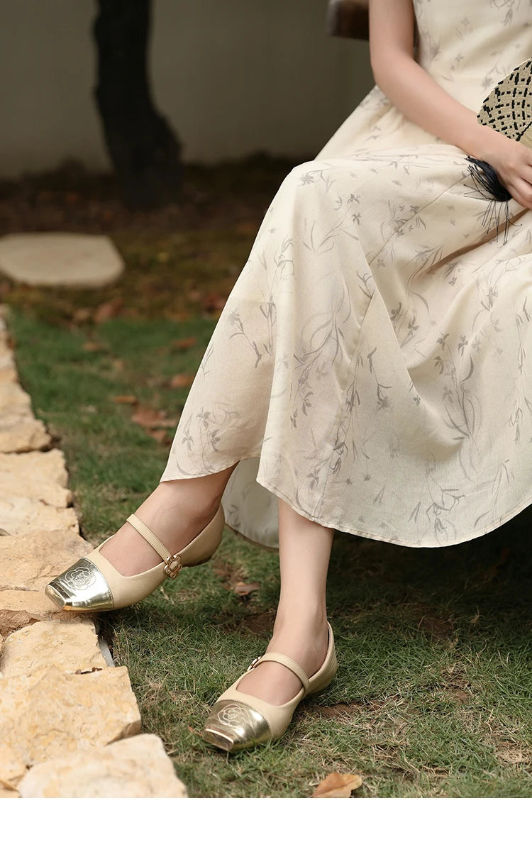 MISHOW Chinese Improved Cheongsam Floral Dress for Women 2024 Summer Hollow Out Fake Two-piece Printed Chiffon Dress MXD23L1799