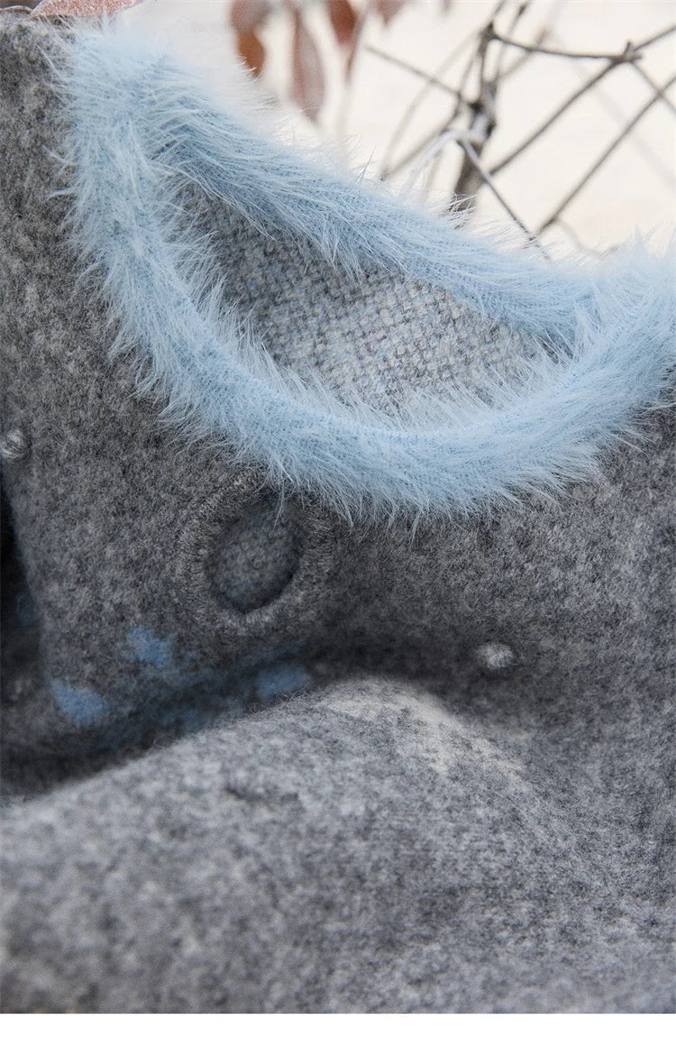 MISHOW Woman Gray Sweater Skirt Suit 2025 Winter Fashion Crew Neck Long Sleeve Sweater Knitted Mini Skirt Suit Woman MXE51T1406