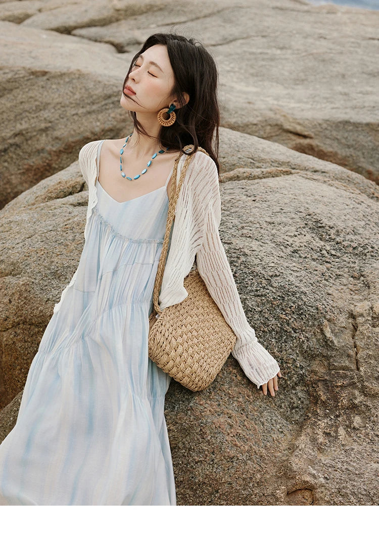 MISHOW Summer Holiday Camisole Dress for Women 2025 New Tie Dye Slim Sleeveless Seaside Long Dresses Female Fashion MXE12L2118