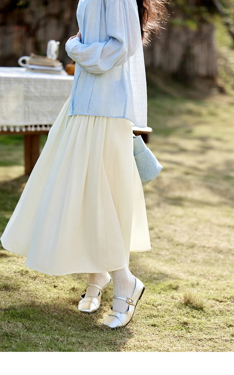 MISHOW Casual Versatile Skirt Women 2025 Spring Solid New A-line Slim Long Skirts Female Fashion High Waist Clothing MXE12B0663