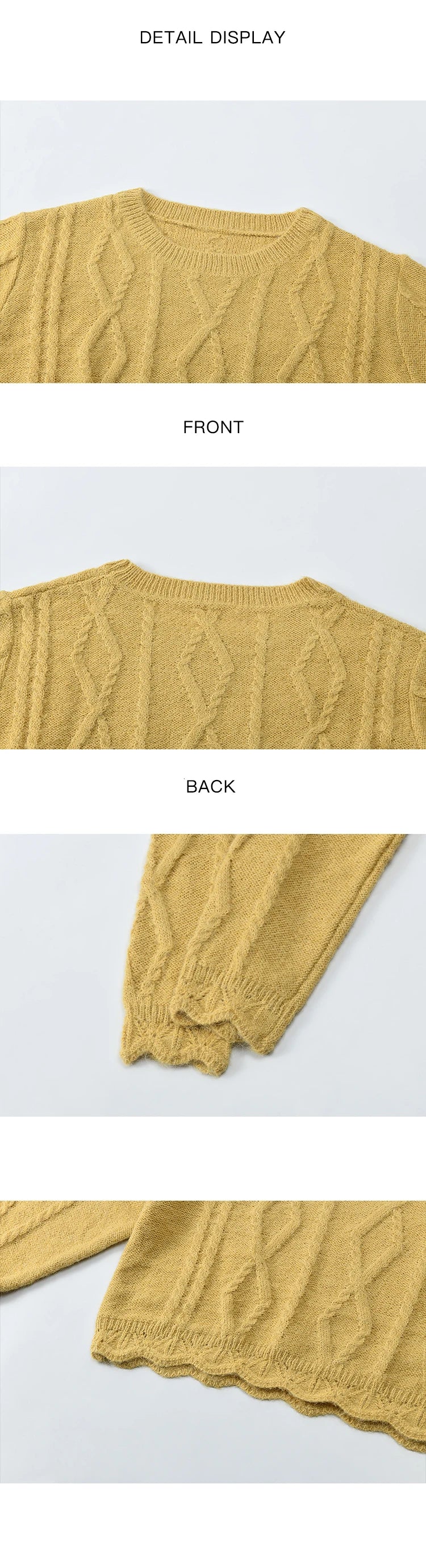 MISHOW Romantic Lace Wave Lace O-neck Knitted Sweater 2024 French Short Top Solid Hollow Elegant Sweater with Belt MPD42Z0736