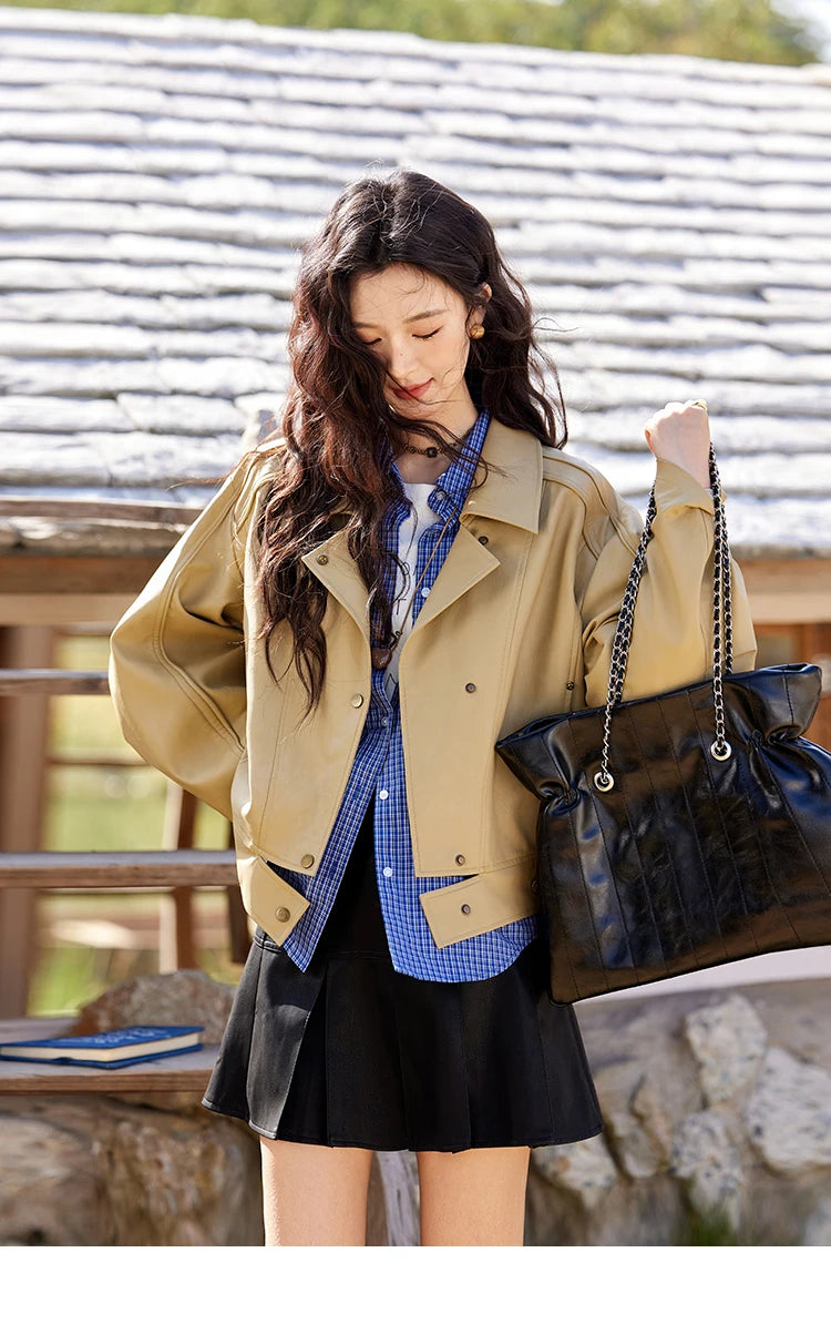 MISHOW Fashion Retro Blue Checkered Shirt Women's Autumn New Loose Casual Lapel Cotton Shirts Long Sleeves Tops Women MXE11C0398