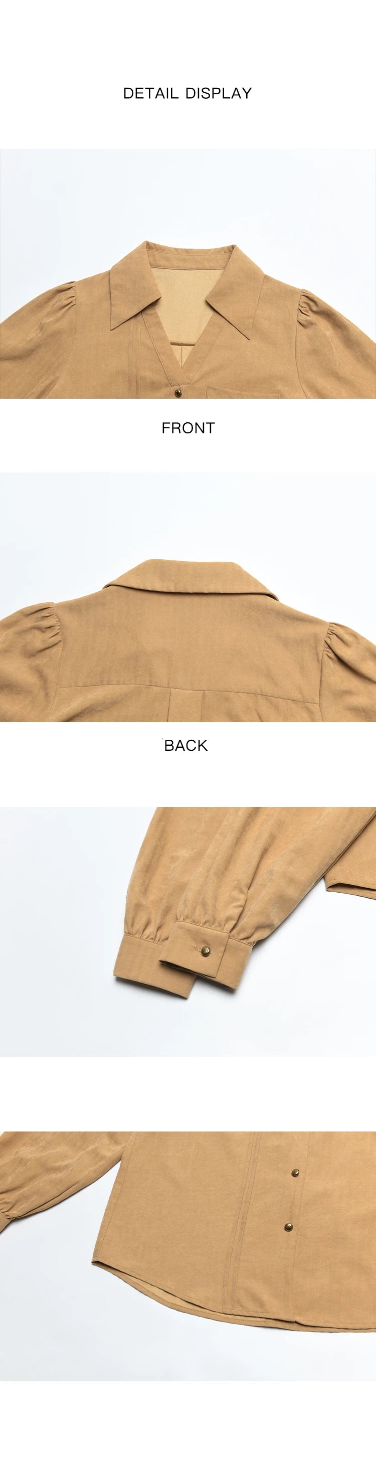 MISHOW Women's Long Sleeved Shirt 2024 Autumn French Minimalist Lapel V Neck Commuter Shirt Retro Button Office Lady MXD43C0306