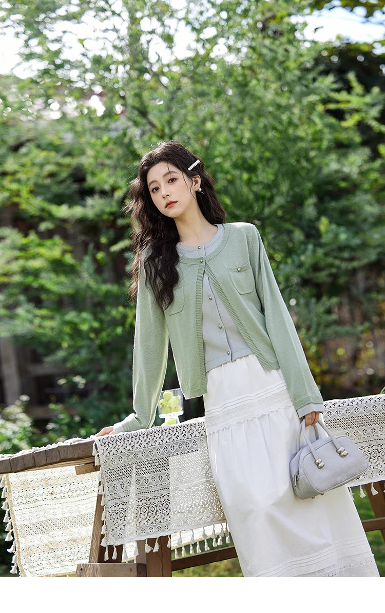 MISHOW French Retro Hollow Lace Skirt for Women Spring 2025 Elegnat 100 Cotton A-line Skirt High Waist Sweet Skirts MXE12B0643