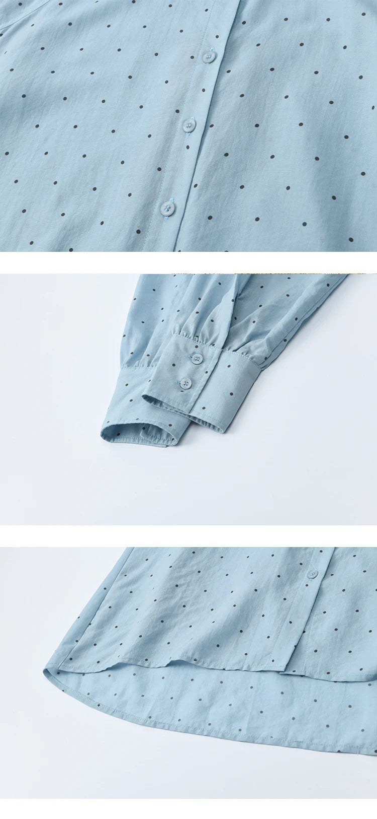 MISHOW Women's Casual Shirt 2025 Autumn French Vintage Blue Polka Dot Shirt Bow Collar Long-sleeve Top Women's Clothe MXE45X2475