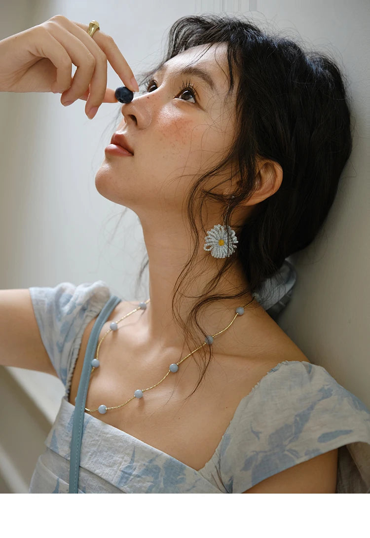 MISHOW Women's Fashion Print Dress 2025 Summer Square Neck Flying Sleeve Vacation High Waist Dresses Women's Clothing MXE35L2274