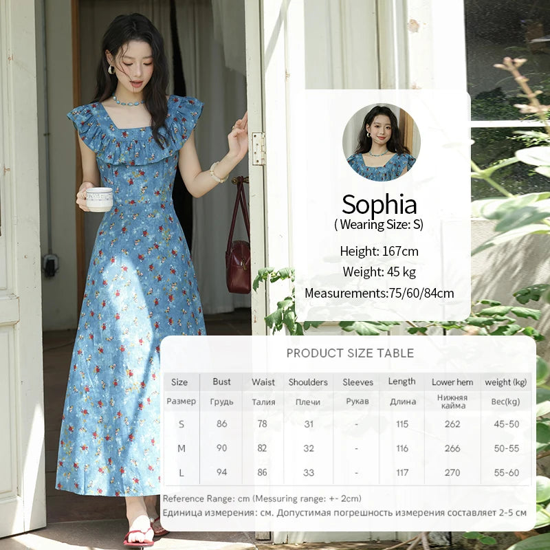 MISHOW Women's Fashion V-neck Ruffled Floral Dress Summer 2025 Flying Sleeve Waist Lace Up Casual Vacation Dresses MXE39L2436