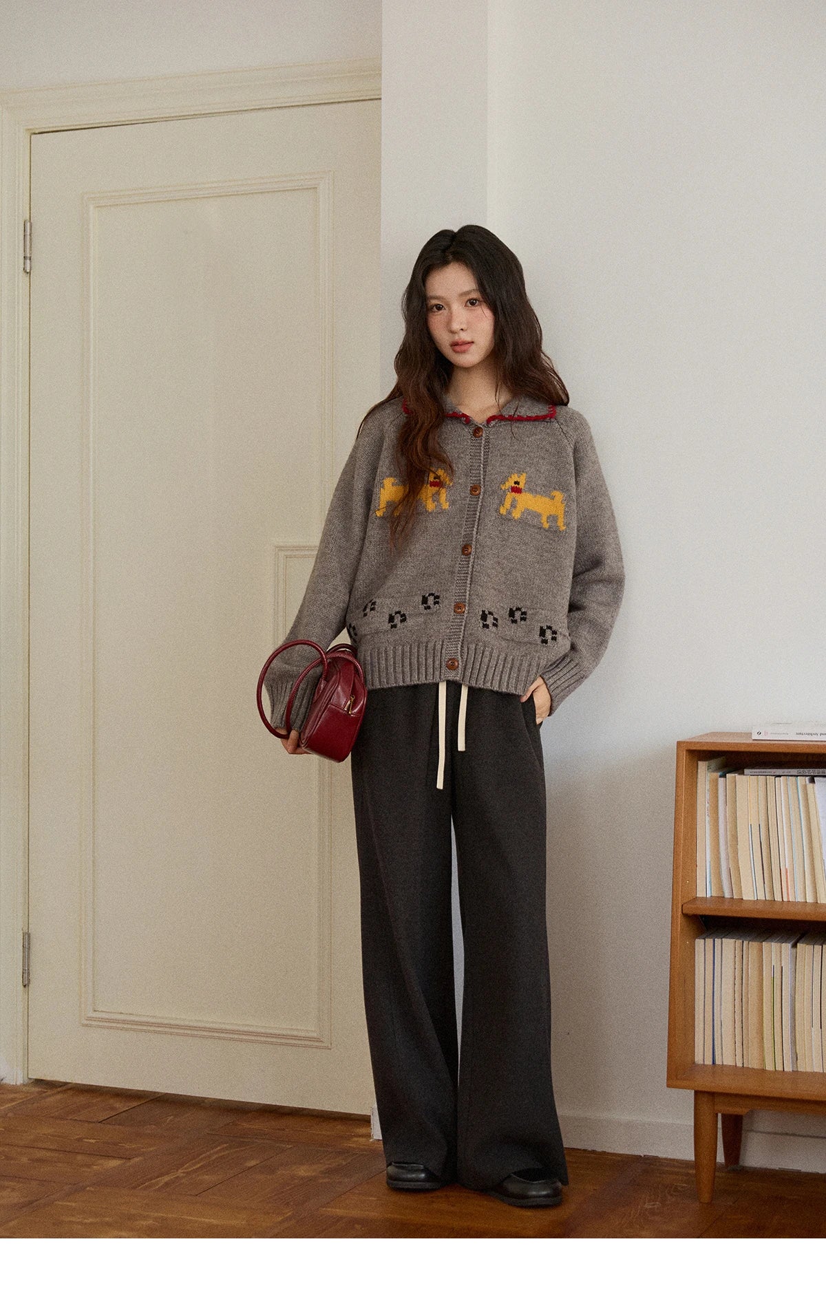 MISHOW Wide-leg Pants for Women 2025 Autumn Winter High Waist Straight Lace-up Loose Pants Retro Casual Slim Pants MXE89K1100